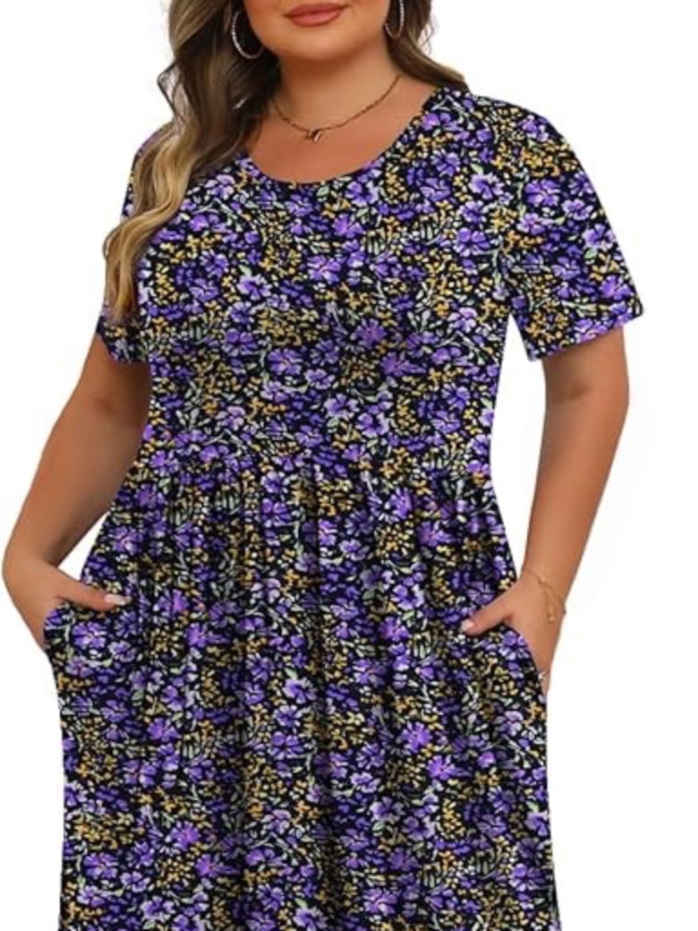 Tencede Womens Plus Size Maxi Dress 2026 Casual Short Sleeve with Pockets XL